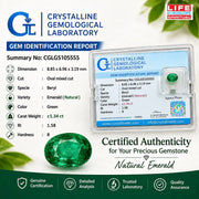 Natural 1.34 Ct Green Emerald Gemstone