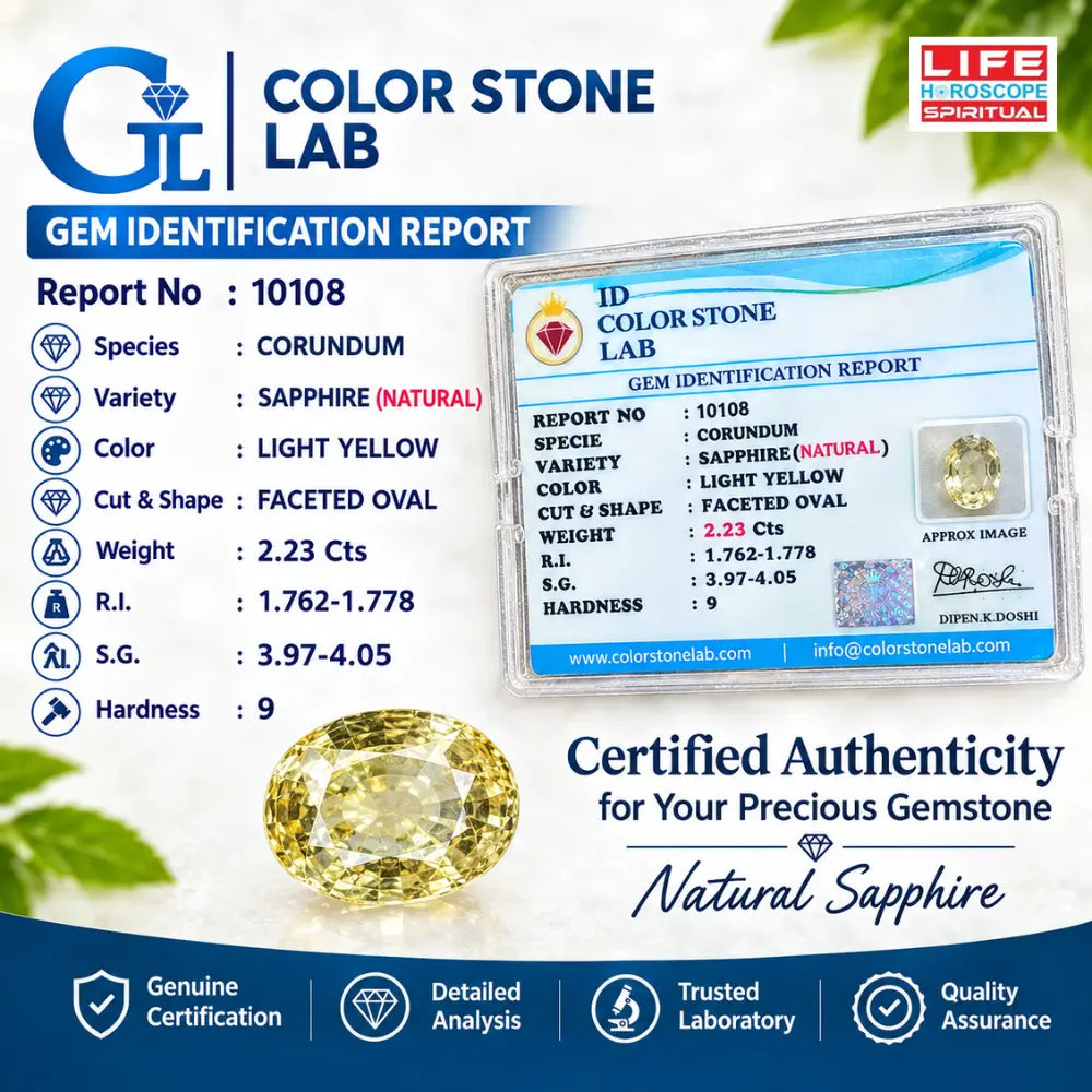 Natural Light Yellow Sapphire 2.23 Ct Gemstone