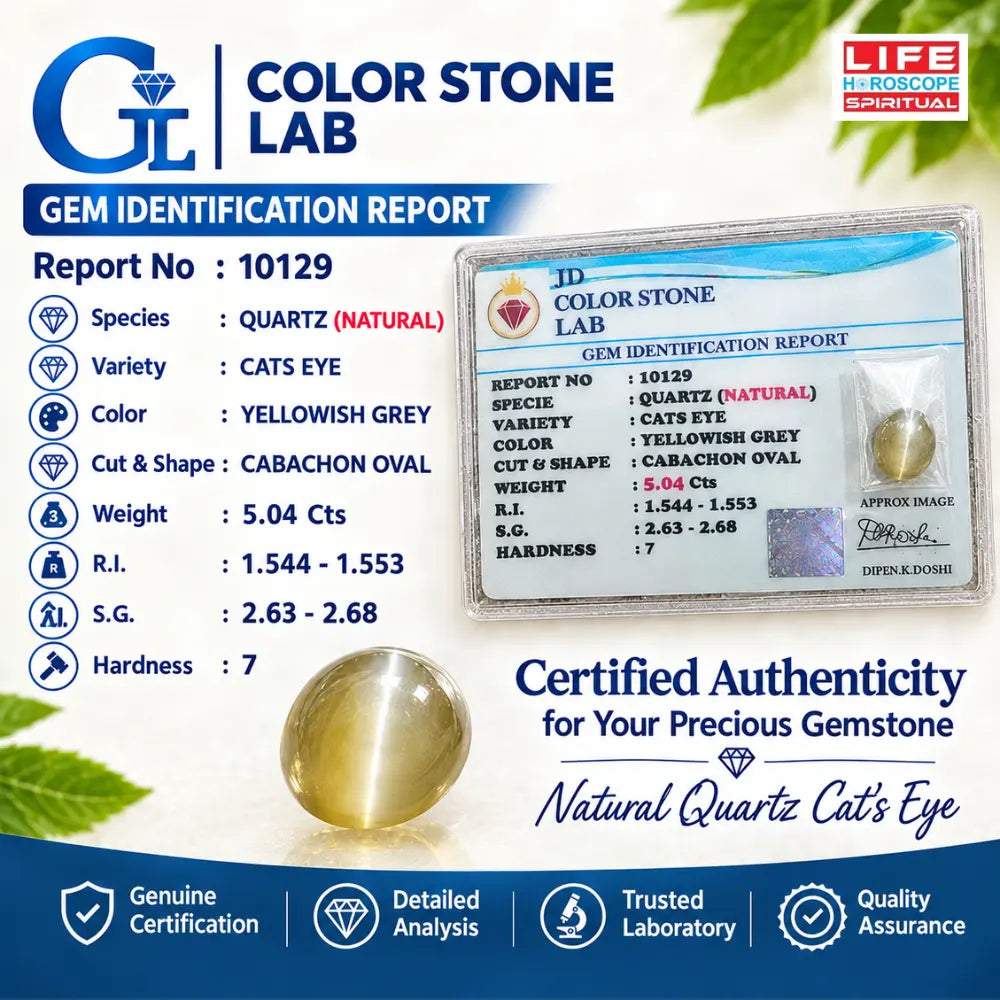Natural Quartz Cat's Eye 5.04 Ct Gemstone